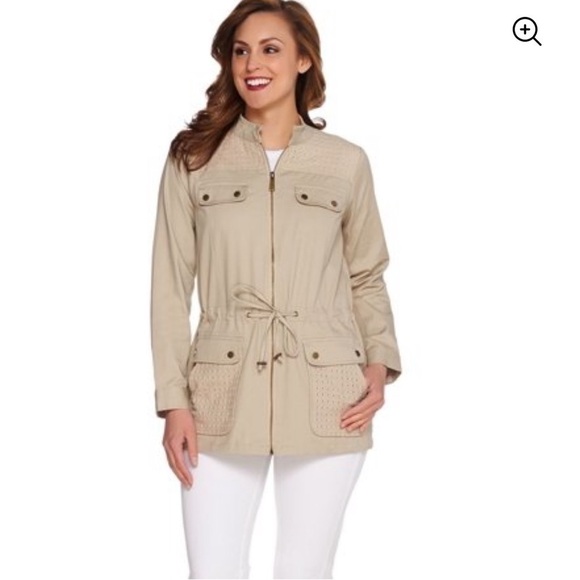 Linea Jackets & Blazers - Linea women’s Anorak Jacket Eyelet Lace Medium